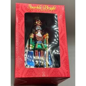 Radko Sparkle Bright NUTCRACKER Blown Glass Ornament NEW